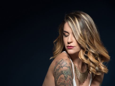 make up and blond hair