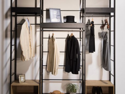 parete in ferro e legno,stile industriale, distribuito da arken spa